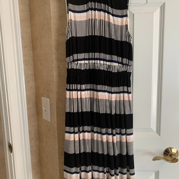 Kate Spade Bay Stripe Tie Back Black Pink Dress Size 2 - Picture 4 of 7